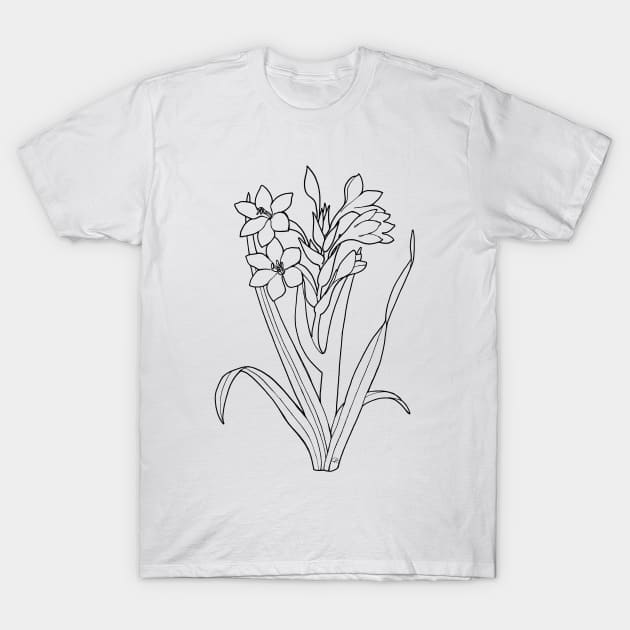 White gladiolus T-Shirt by nataly sova